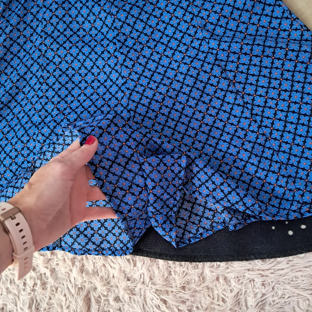 Blue Strappy Romper Side Zipper, Soft! Geometrical Polka Dot Design! So Cute - Picture 2 of 9